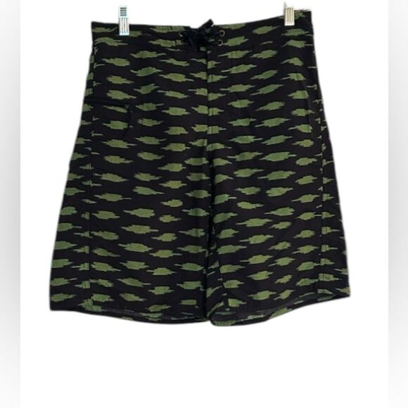 Patagonia Mens Green Blue Print Wavefarer Board Shorts Size 30 - Picture 1 of 11
